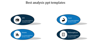 Best effective ways to analysis slide show four types each with descriptive icons.