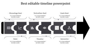 Five step timeline with gray interlocking pieces and an arrow showing progression placed in a white background.