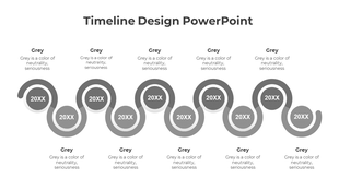 Horizontal process timeline with eight brown gear icons, each containing business symbols, connected to captions below.