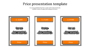 Portfolio slide with a contemporary architectural image on the right and three icons representing different sections.