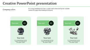 Three column creative design featuring automotive engine components, numbered sections, and text placeholders.