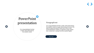 Clean slide with a circular text block labeled with bold text and a paragraph of text in a modern layout.
