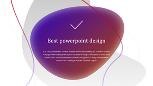 Slide featuring a fluid gradient shape in purple and red with curved lines and centered white text.