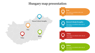 Multicolor Hungary Map Presentation PPT Slide Designs