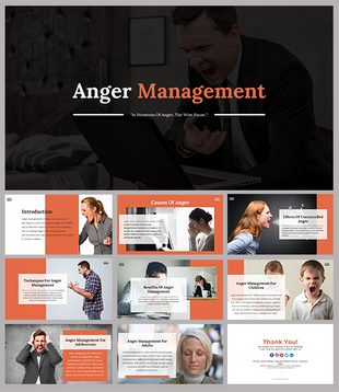 Presentation slides on anger management, covering causes, effects, and methods for controlling anger.