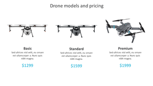 Editable Drone models and pricing Presentation Slide