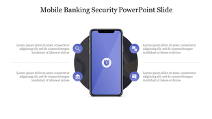 Central phone with a blue screen, surrounded by four circular icons, all set against a clean white background.
