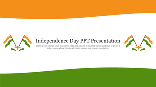 Wavy tricolor background with orange, white, and green stripes, featuring two crossed Indian flags and text in the center.