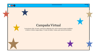 Virtual campaign PowerPoint slide featuring a web browser design with colorful star accents.