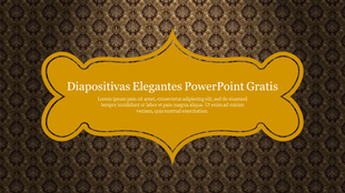 Elegant PowerPoint slide featuring ornate gold design with a decorative border and a placeholder for text.