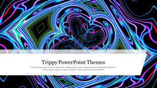 Trippy neon swirl design with bright colors and a white overlay text box at the bottom.