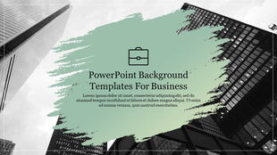 Black and white cityscape background with a green paintbrush shape in the center, featuring title and text.