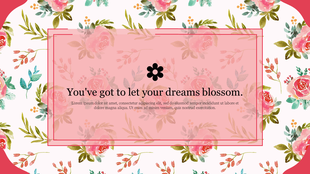 A soft floral design with a pink border and an uplifting message in the center.