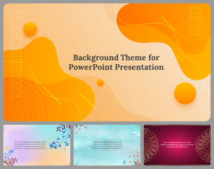 A colorful PowerPoint background slides with soft gradients and abstract shapes in orange and yellow with colorful themes.