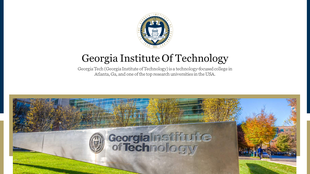 Slide showing the campus photo with institute's name on a stone wall, with the logo and title at the top.