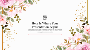 Floral-themed background slide with watercolor flowers framing the slide's edges and placeholder text in the center.