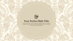 Vintage-style slide with beige floral patterns and a central circle for title text.