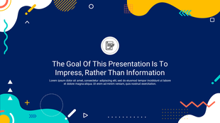 A vibrant and colorful Google Slides featuring bold geometric shapes and an eye catching design with placeholder text.
