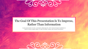 Colorful gradient background with swirls of pink and orange, featuring a text box with a quote and placeholder text.