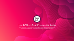 Vibrant pink gradient background with abstract wave patterns, featuring a central document icon, and text.