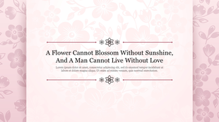 Soft pink floral themed background with elegant flowers, decorative borders, and centered text.