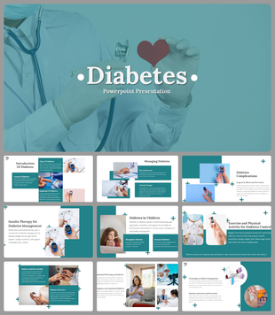 Diabetes PPT slides cover topics like types, causes, symptoms, management, and complications of diabetes.