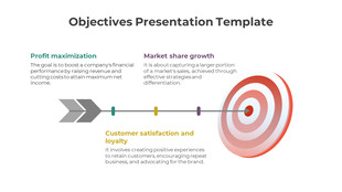 Slide detailing three key business objectives with corresponding explanations.
