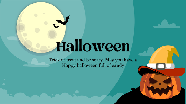 A moodier, darker Halloween PowerPoint cover slide suited to an office or adult audience