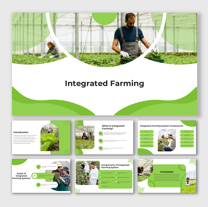 Infographic slides on health education including fitness, nutrition, and emotional wellness with doctor illustrations.