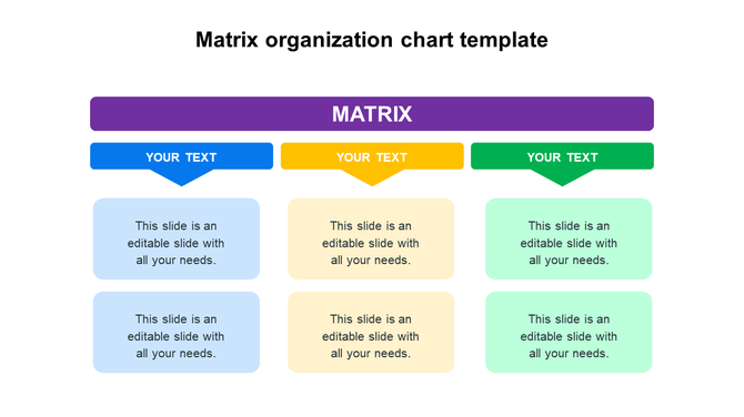 Creative Matrix Organization Chart Template Design