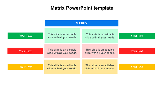 Editable Matrix PowerPoint Template Presentation