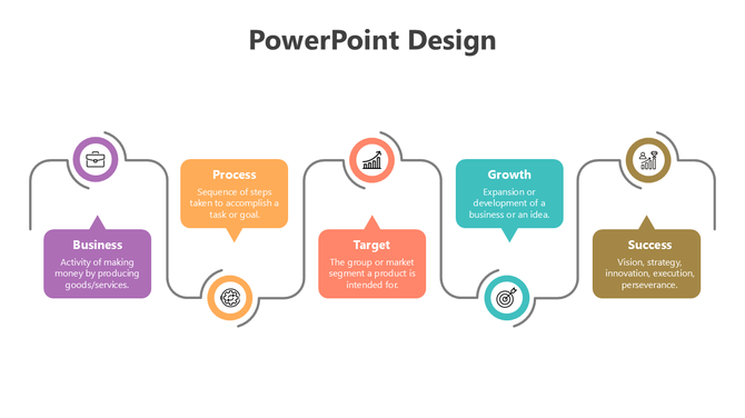 Creative PPT slide with a magnifying glass icon representing attention to detail, with placeholder text.