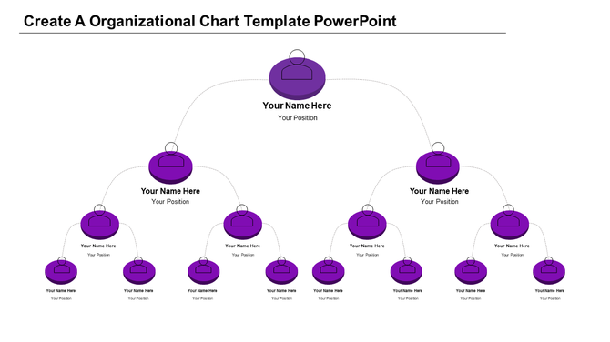 Hierarchy chart featuring green oval nodes, with caption areas illustrating a topdown organizational structure.