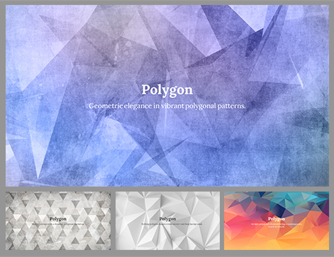 Polygon background presentation slides showcasing geometric elegance and texture.