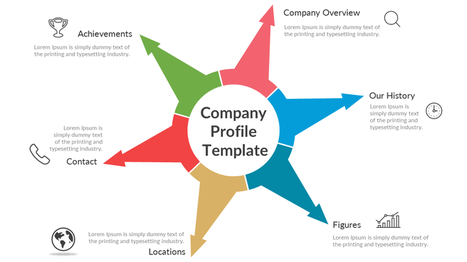 Attractive Company Profile Template with Star Model Design