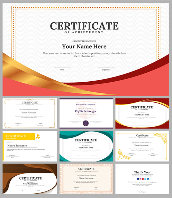 Download Free Slide of Certificate Free for PowerPoint, Google Slides & Canva