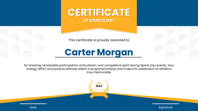 Sports Day Certificate PowerPoint And Google Slides