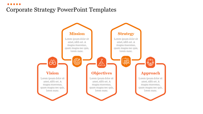 Three step business plan template featuring horizontal arrows labeled with three stepa each with icons and caption areas.