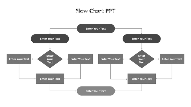 Structured process flowchart with gray elements, decision diamonds, and arrows guiding steps from start to end.