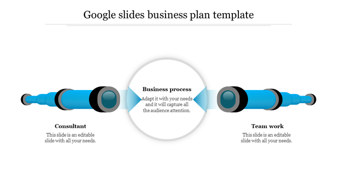 Circular business process graphic with blue shapes extending toward consultant and teamwork labels.