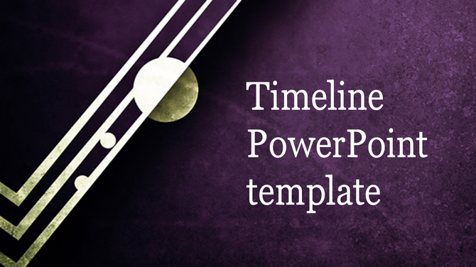 Diagonal timeline graphic with connected white lines, circles, and a large central node on a purple background.