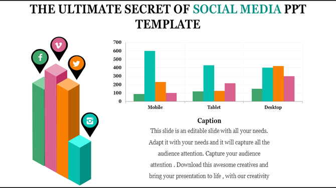Infographic with a bar chart, featuring 3D rectangular blocks in green, pink, orange, and teal, with social media pin icons.