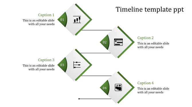 Triangular step infographic in a diagonal design, featuring six grey segments with business icons and caption areas.