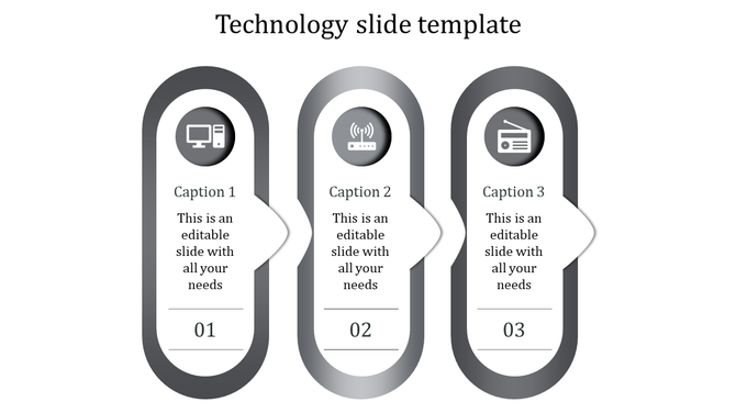 Three column layout with elongated gray ovals, featuring central icons, captions, and numbered details at the bottom.