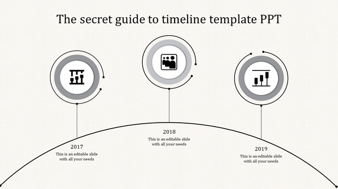 Best Timeline Slide Template With Grey Color Design