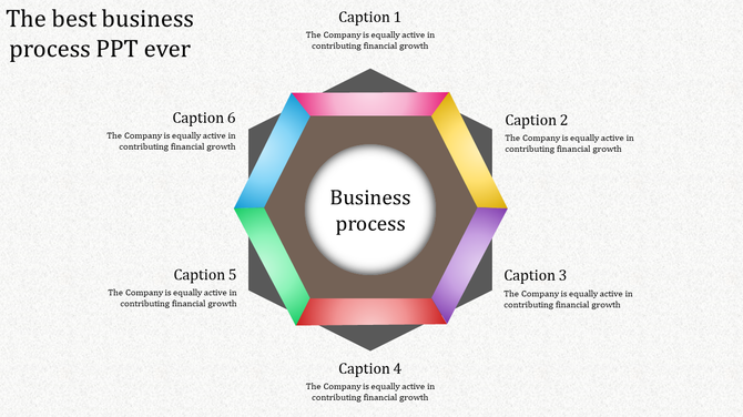 Hexagonal 3D infographic with a central label, featuring six colorful segments, and captions around it.