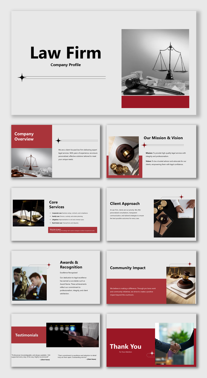 Company profile slide featuring an about us section with a skyscraper image and a learn more button.