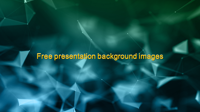 Geometric digital background in green and blue hues with network-like lines and central yellow title in bold font.