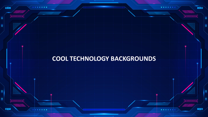 Cool technology dark background slide with a futuristic design and text overlay.