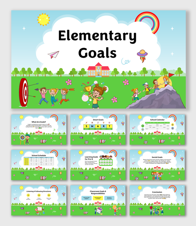 Learning goals foster focus, SMART planning, social skills, schedules, and classroom responsibilities for success.